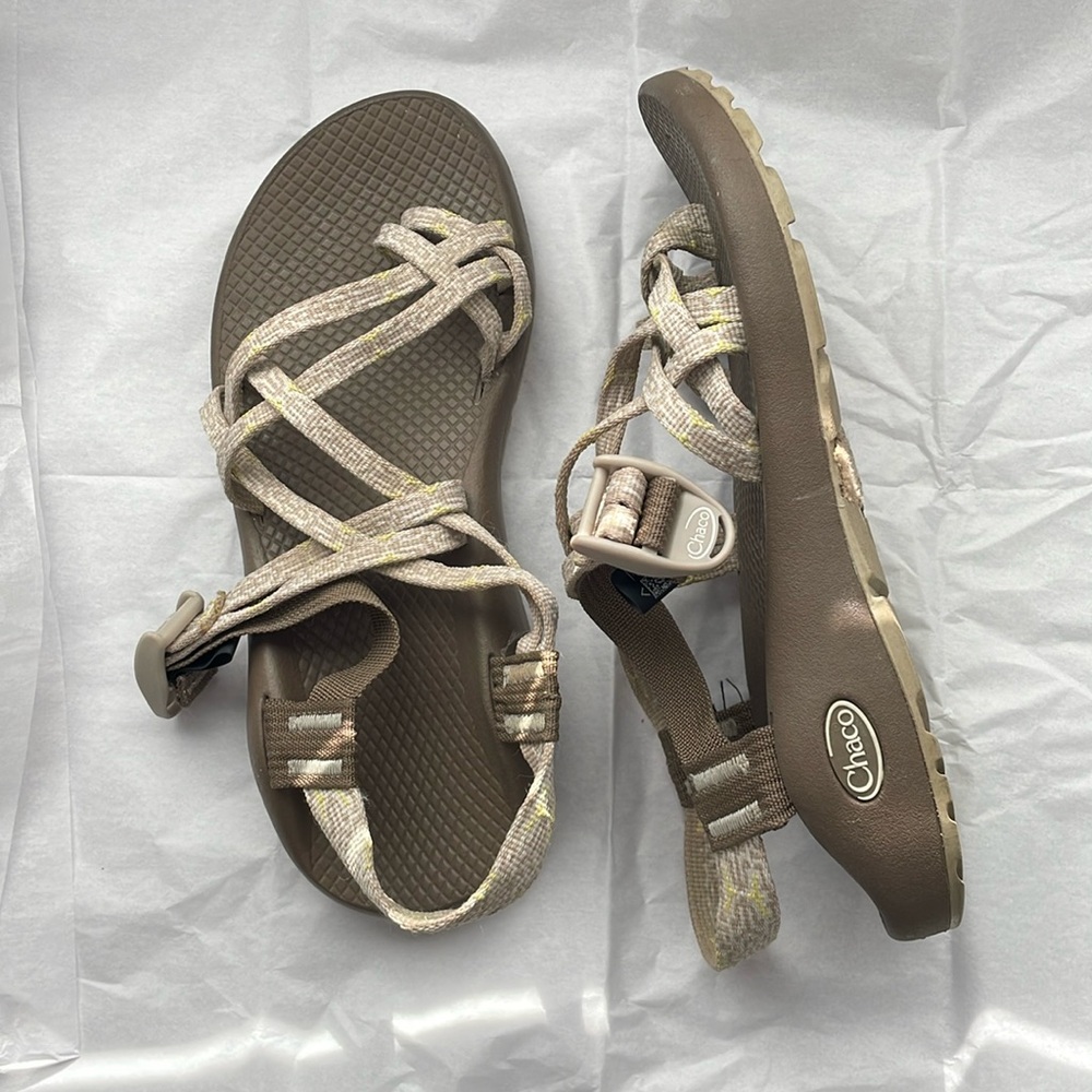 Chaco sandals. Tan. Double straps. Like new